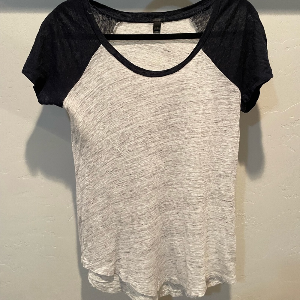 J. CREW VINTAGE LINEN BASEBALL TEE!